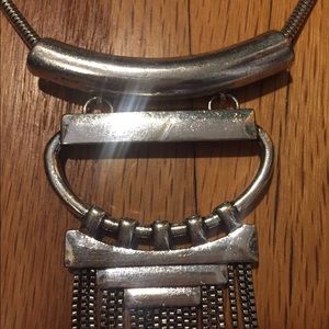 Silver southwestern long necklace